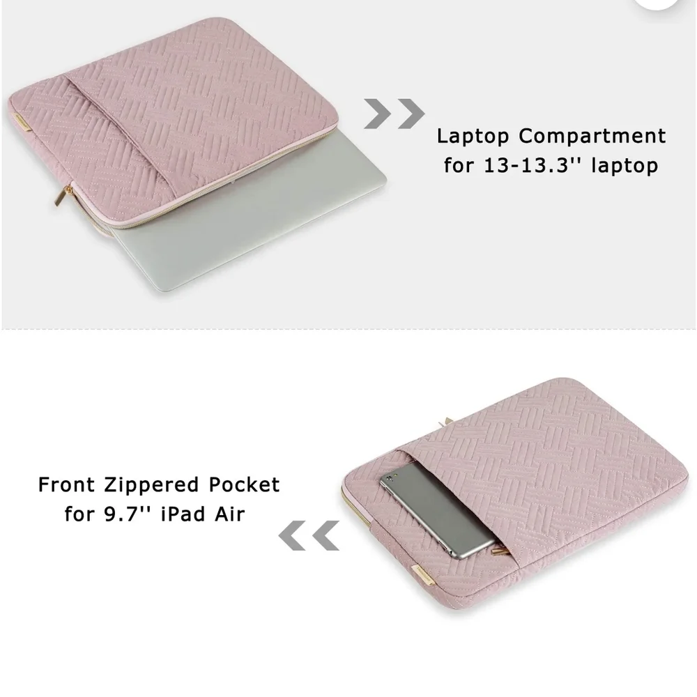 Chic Quilted Tablet Sleeve in Taupe